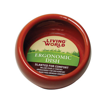 Living World Ergonomic Dish - Large Terra Cotta