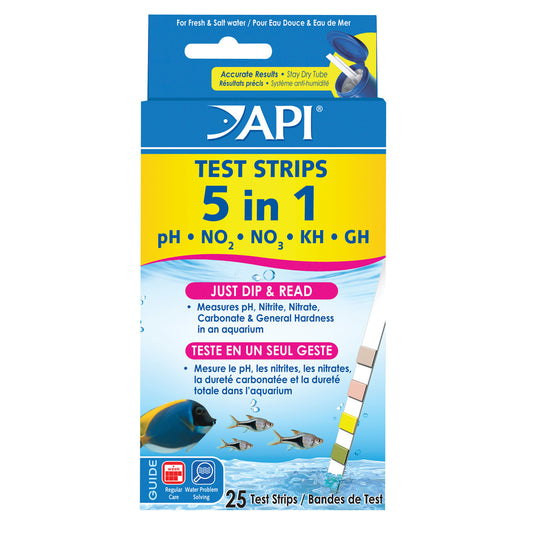 API 5 in 1 AQUARIUM TEST STRIPS - 25PK