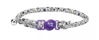 Coastal Comfort Round Fashion Cat Collar - Purple Floral