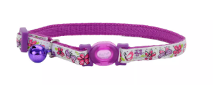 Coastal Glow-in-the-Dark Cat Collar - Purple Butterfly