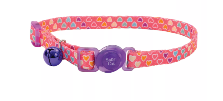 Coastal SafeCat Fashion Cat Collar - Coloured Hearts