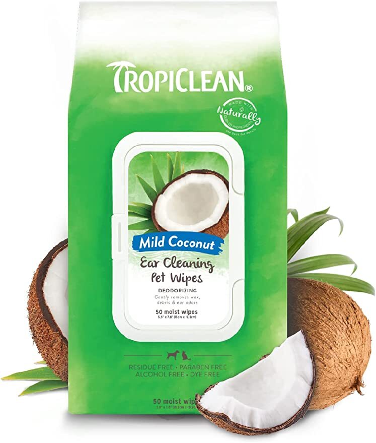 Tropiclean Coconut Ear Wipes 50pk