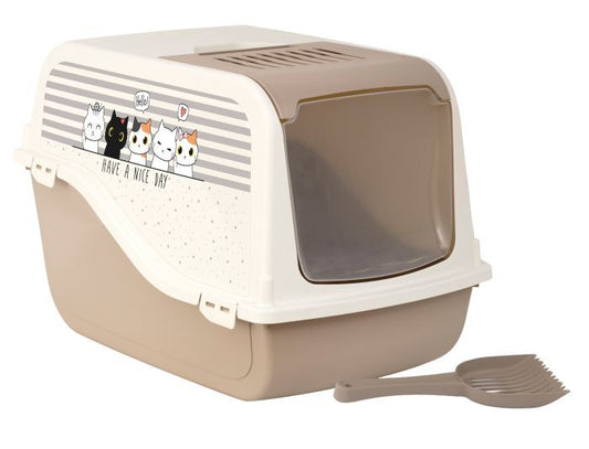 Bergamo Litter Pan Ariel - Mocaccino with Decal