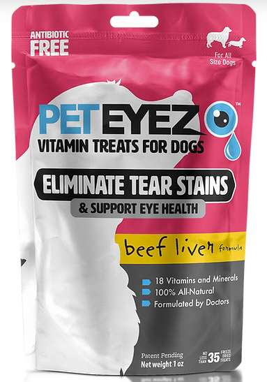 Peteyez Tear Stain Treat for Dogs - Beef Liver 1oz