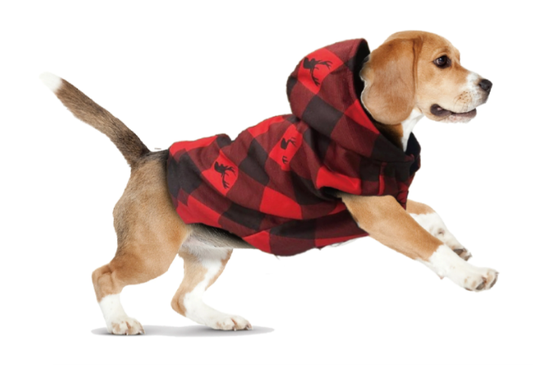 Red Plaid Fleece Hoodie Small