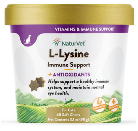 Naturvet L-Lysine Immune Support Soft Chews for Cats - 60 count