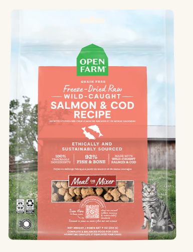 Open Farm Freeze-Dried for Cats - Salmon & Cod 9oz