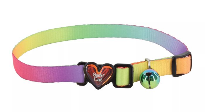 Safe Cat Collar Breakaway Pastel Rainbow 12"