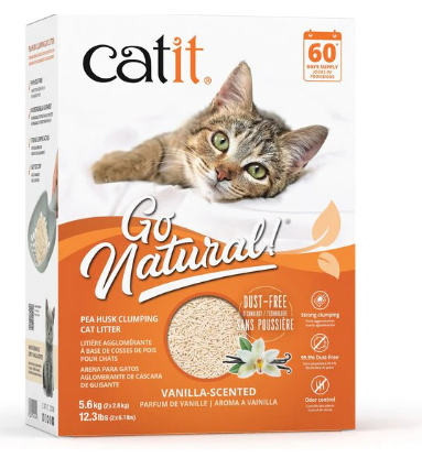 CATIT GO NATURAL PEA HUSK CLUMPING CAT VANILLA SCENTED LITTER 5.6 KG