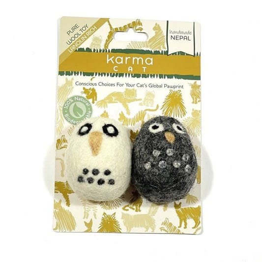 Karma Cat Wool Felt Toys - Owls 2pk